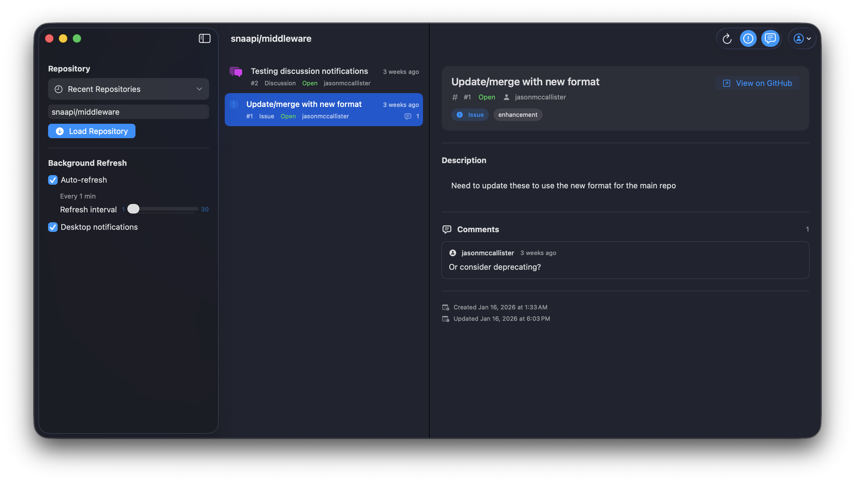 RepoInbox screenshot